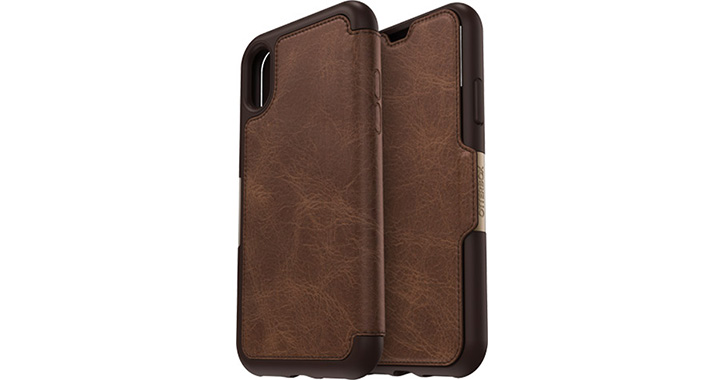 OtterBox Strada Folio iPhone X Leather Wallet Case - Brown